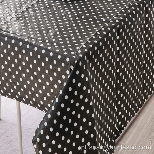 Toalha de mesa de plástico impresso de polka do partido decorativo